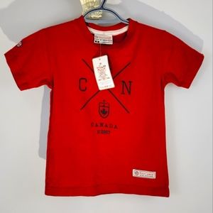 Red Canoe Kids Size 6 Red Tee Shirt Short Sleeve NWT
